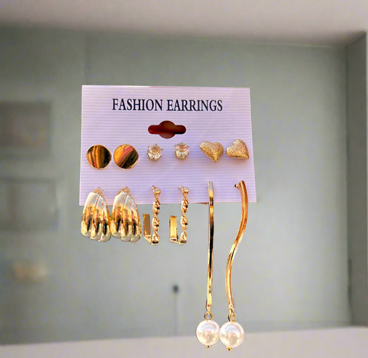 Golden Earrings combo 005 (6pair)