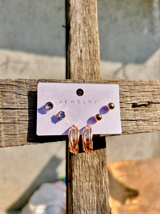 Golden Earrings combo 003 (3pair)