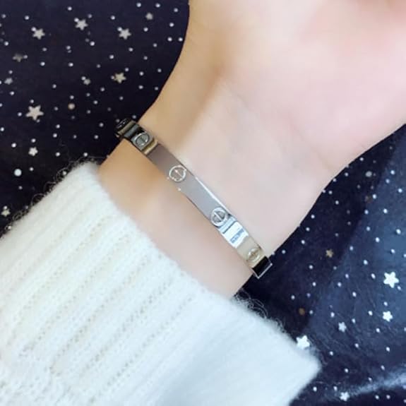Silver-Toned Sleek Love Band