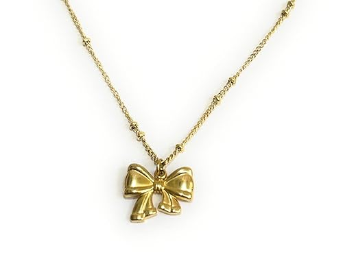 Bow Charm Necklace Stainless Steel