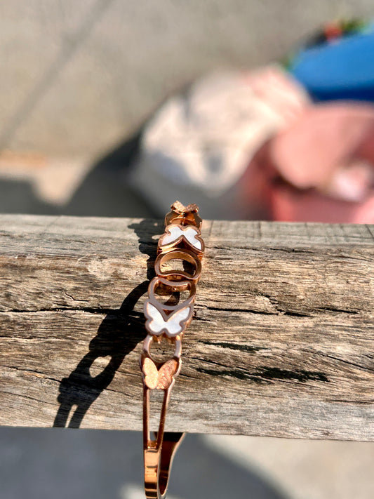 Rose Gold Plated Butterfly : Bracelet 003