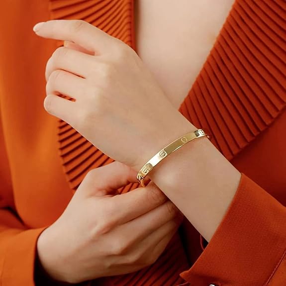 Stainless Steel Cartier Inspired Gold Bracelet