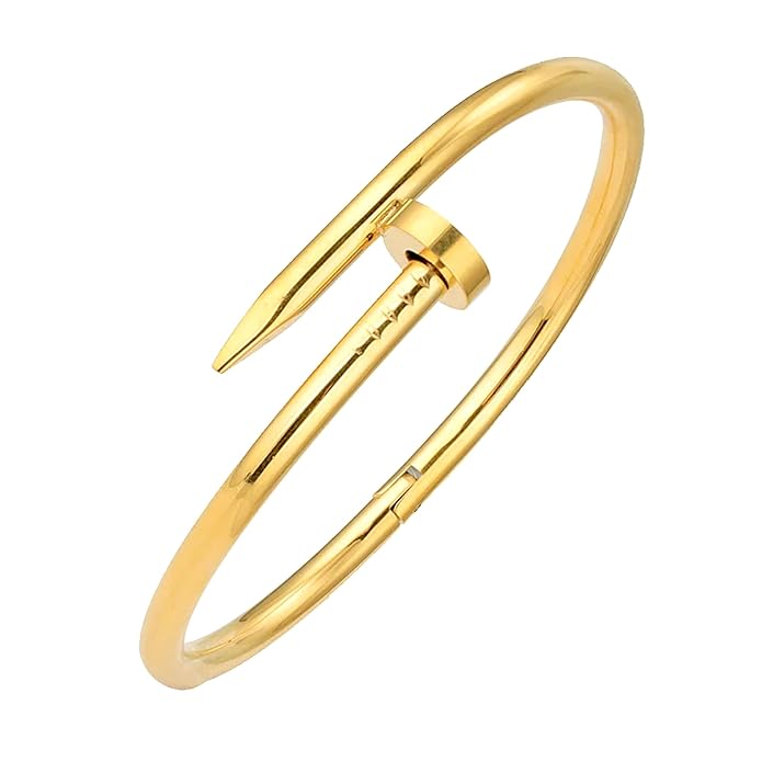 Silver Plated Stainless Steel Anti Tarnish Nail Bracelet