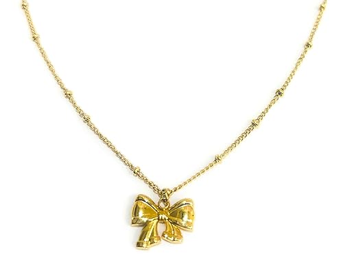 Bow Charm Necklace Stainless Steel