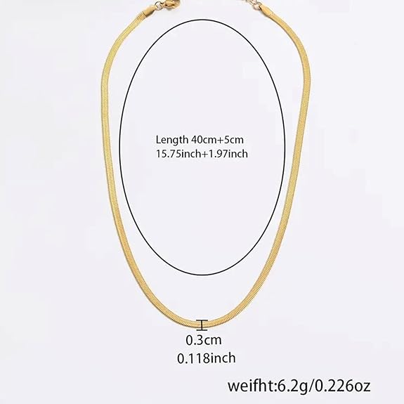 Gold Flat Snake Chain Necklace