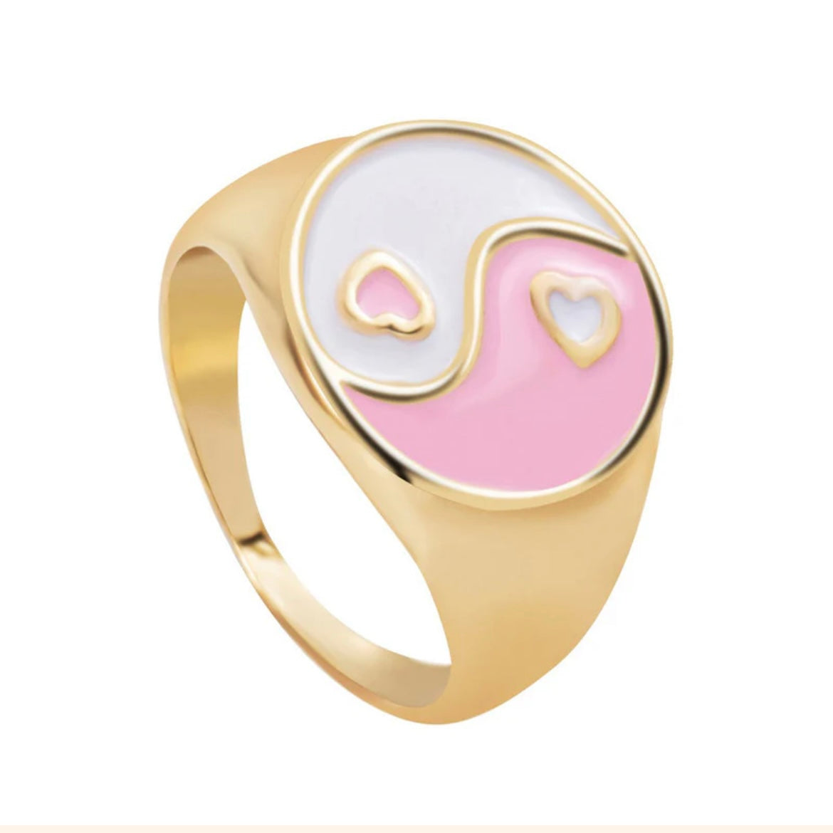 Pink and gold metallic rings combo (4 Rings)