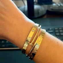 Stainless Steel Cartier Inspired Gold Bracelet