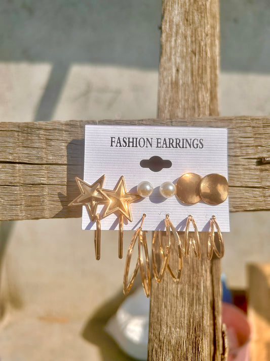 Golden Earrings combo 001 (6pair)
