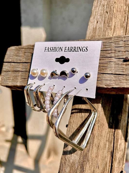 Silver Earrings combo 004 (6pair)