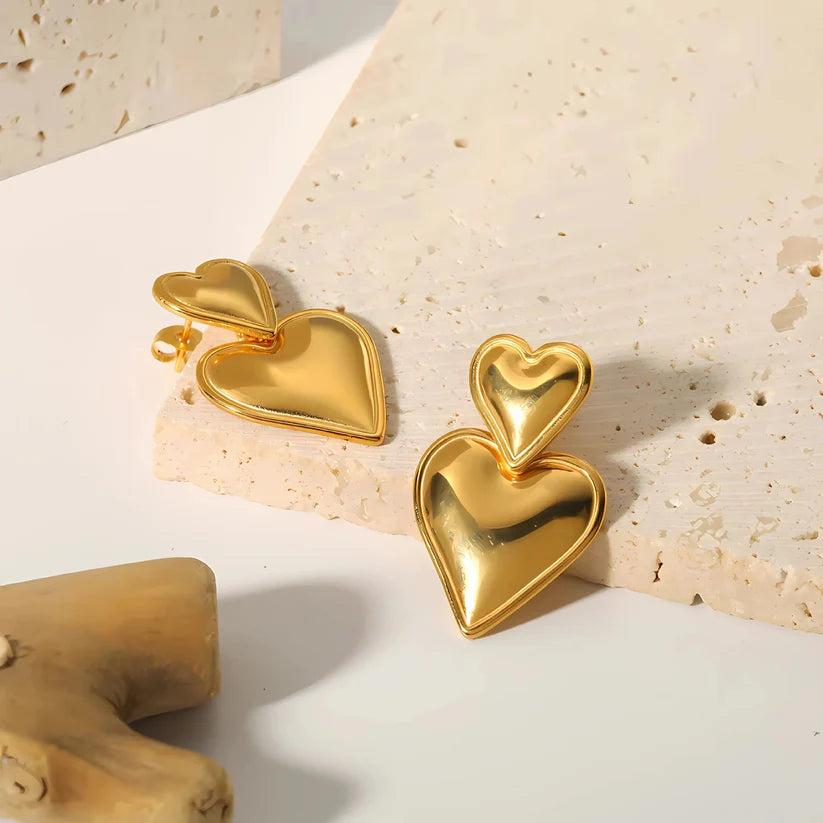 Dual Heart Earrings For Her