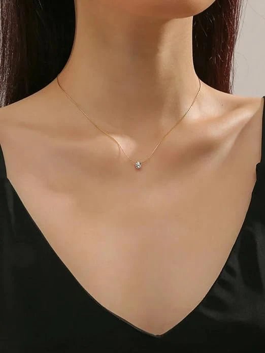 Solitaire Necklace | Dazzling Stainless