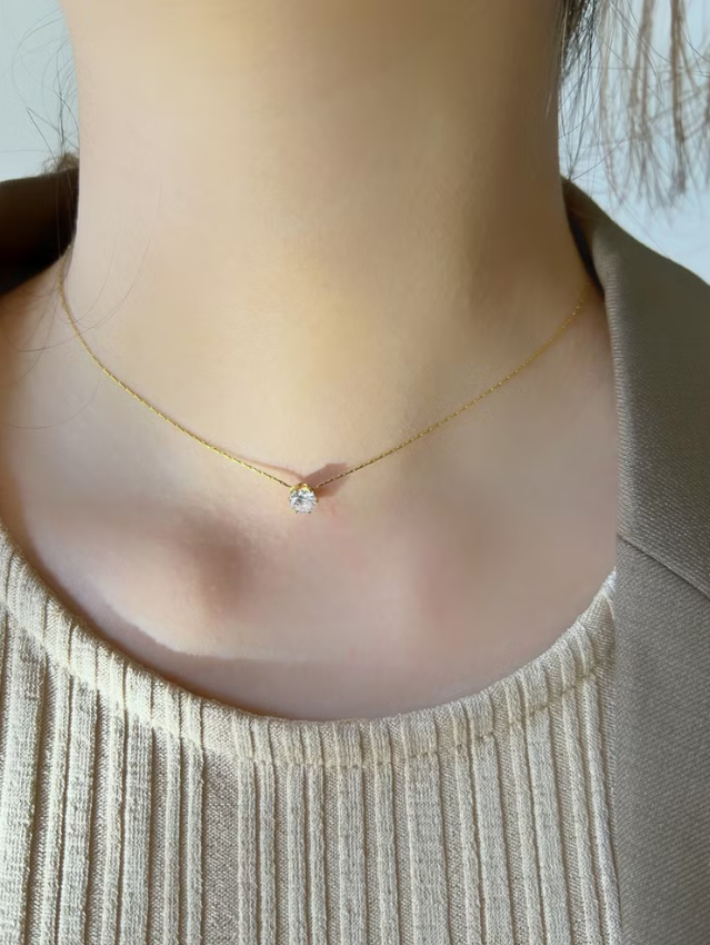 Solitaire Necklace | Dazzling Stainless