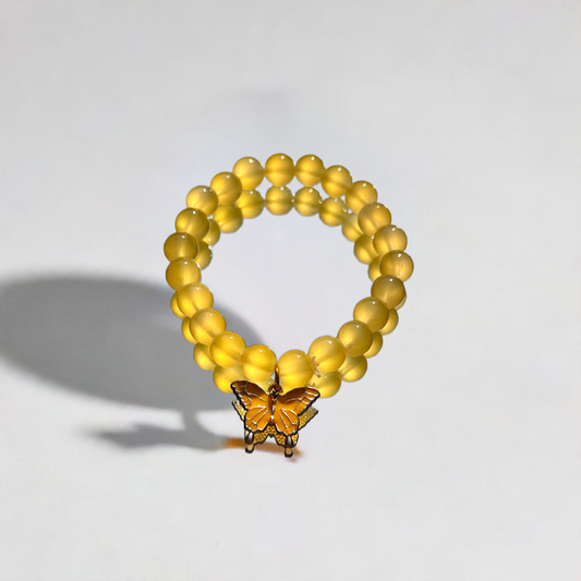 Colourful beads bracelet | Butterfly charm