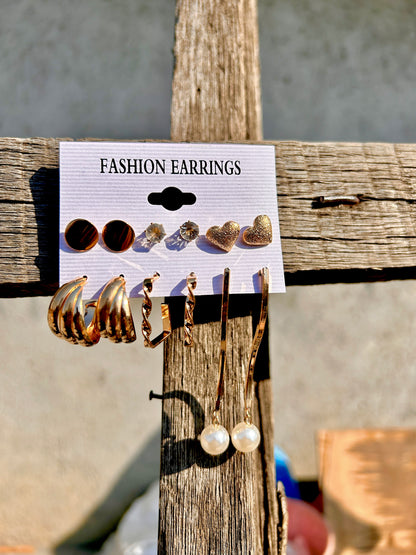 Golden Earrings combo 005 (6pair)