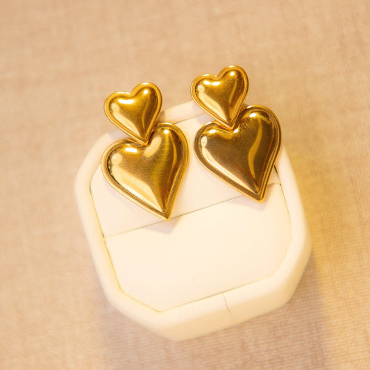 Dual Heart Earrings For Her