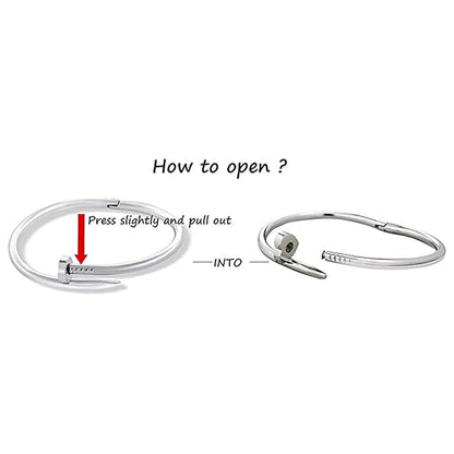 Silver Plated Stainless Steel Anti Tarnish Nail Bracelet