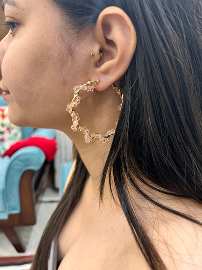 Pink and Golden Earrings combo 1 (6pair)