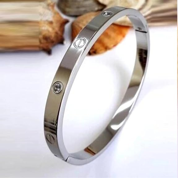 Silver-Toned Sleek Love Band