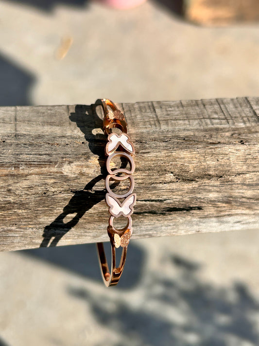 Rose Gold Plated Butterfly : Bracelet 003