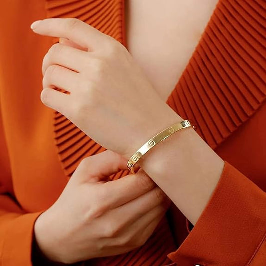 Stainless Steel Cartier Inspired Gold Bracelet