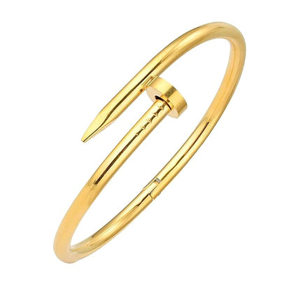 Silver Plated Stainless Steel Anti Tarnish Nail Bracelet
