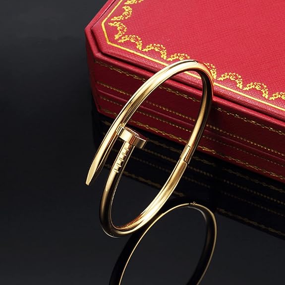 Gold Plated Stainless Steel Anti Tarnish Nail Bracelet