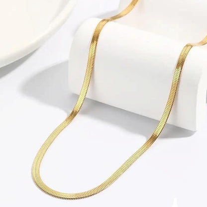 Gold Flat Snake Chain Necklace