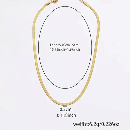 Gold Flat Snake Chain Necklace