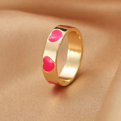 Pink and gold metallic rings combo (4 Rings)