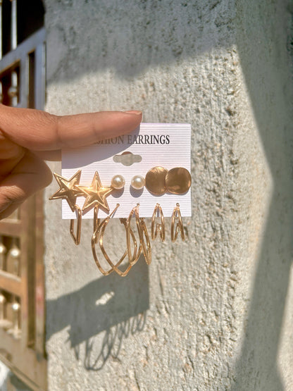 Golden Earrings combo 001 (6pair)