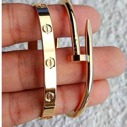 Stainless Steel Cartier Inspired Gold Bracelet