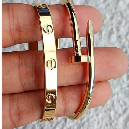 Stainless Steel Cartier Inspired Gold Bracelet