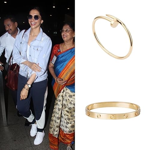 Stainless Steel Cartier Inspired Gold Bracelet