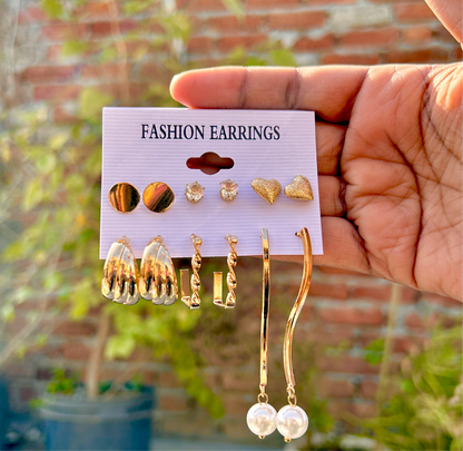 Golden Earrings combo 005 (6pair)