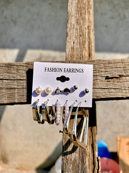 Silver Earrings combo 004 (6pair)
