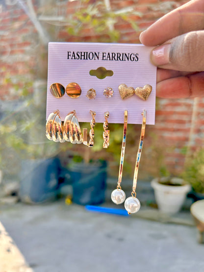 Golden Earrings combo 005 (6pair)