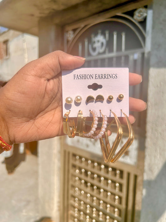 Golden Earrings combo 002 (6pair)