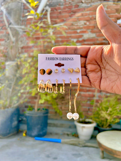 Golden Earrings combo 005 (6pair)