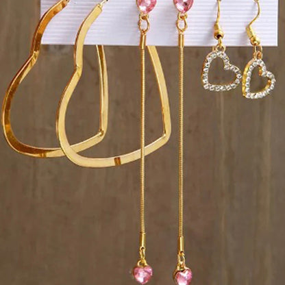 Pink and Golden Earrings combo 2 (6pair)