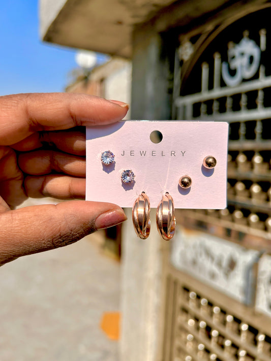 Golden Earrings combo 003 (3pair)