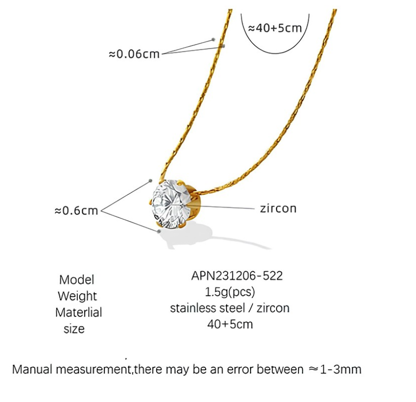 Solitaire Necklace | Dazzling Stainless