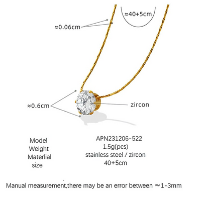 Solitaire Necklace | Dazzling Stainless