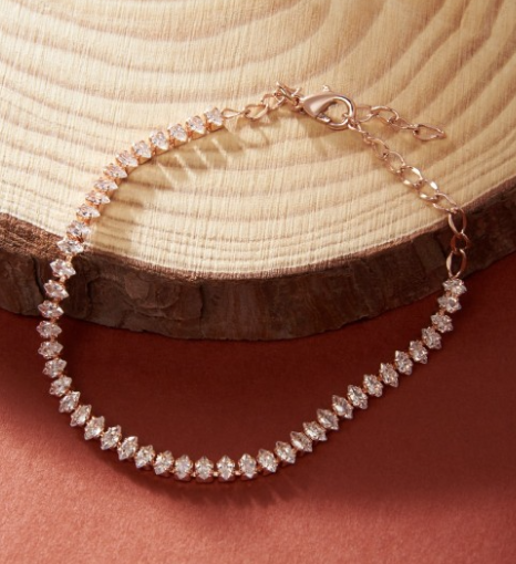 Women Rose Gold-Plated White Brass Bracelet