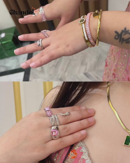 Pink emerald rings combo (5 Rings)